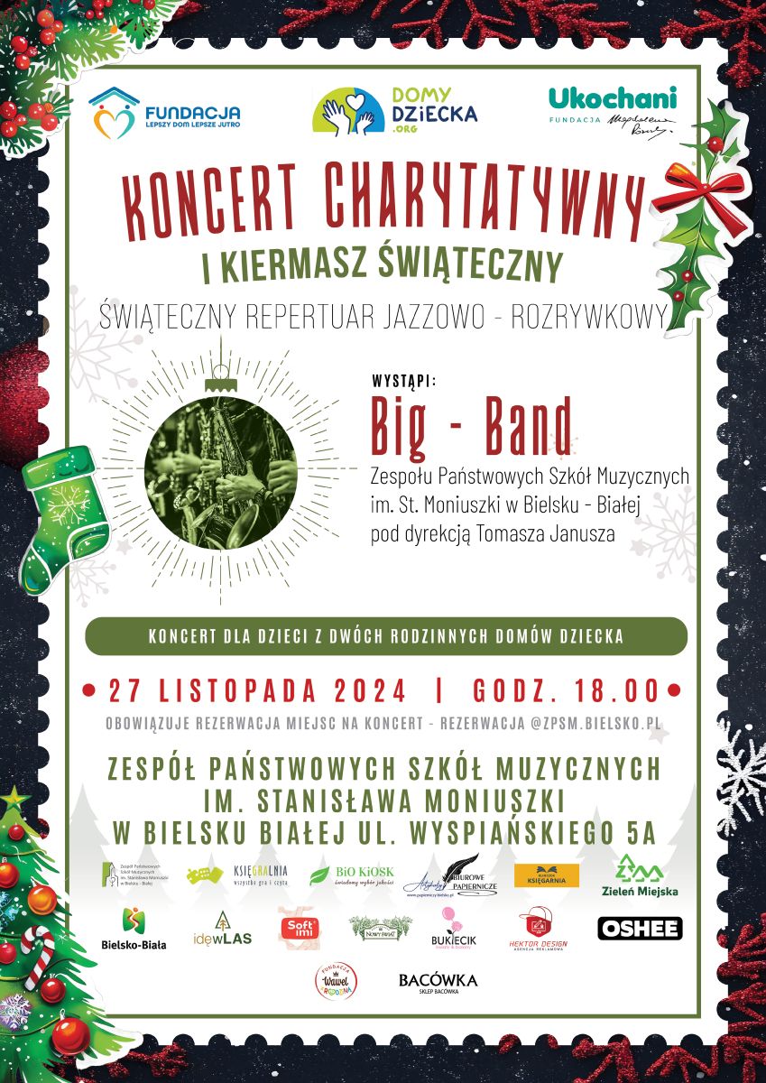 Koncert Charytatywny i Kiermasz Świąteczny – Big-Band dla Domów Dziecka